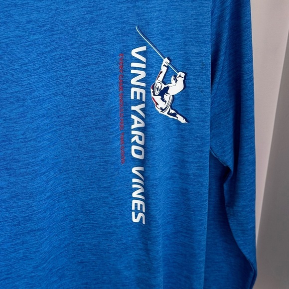 Vineyard Vines Boys Blue Hockey Performance Long Sleeve Size Large - Picture 2 of 4
